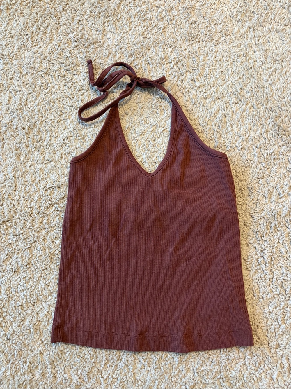 Old Navy Ribbed Halter Tank Top - Brown XS